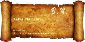 Baku Mariann névjegykártya